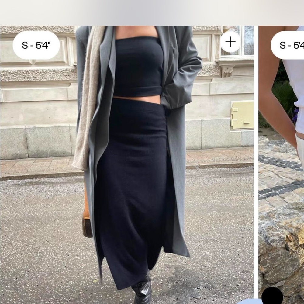 Djerf Avenue Black Midi Skirt